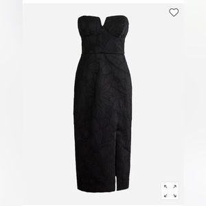 J.crew collection jacquard strapless midi dress